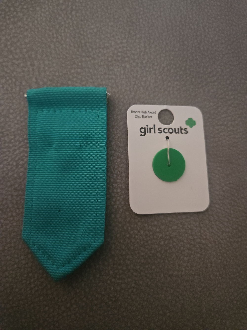 Girl Scouts Green Badge Backer and Ribbon Clip - Kids Accessories Jewelry